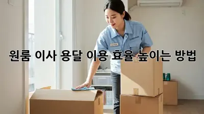 원룸 이사, 용달 이용 효율 높이는 방법
