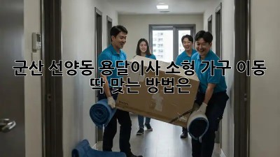 군산 선양동 용달이사: 소형 가구 이동, 딱 맞는 방법은?