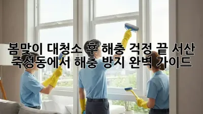 봄맞이 대청소 후, 해충 걱정 끝! 서산 죽성동에서 해충 방지 완벽 가이드
