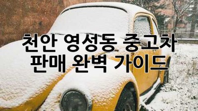 천안 영성동 중고차 판매, 완벽 가이드